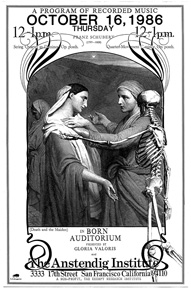 Poster for the music program "Death and the Maiden"